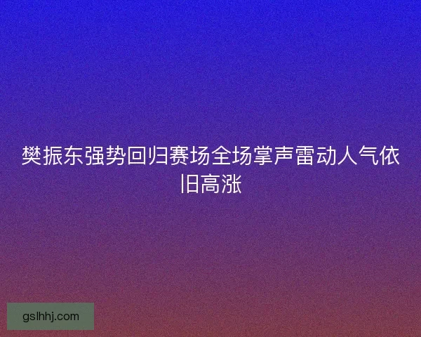 樊振东强势回归赛场全场掌声雷动人气依旧高涨