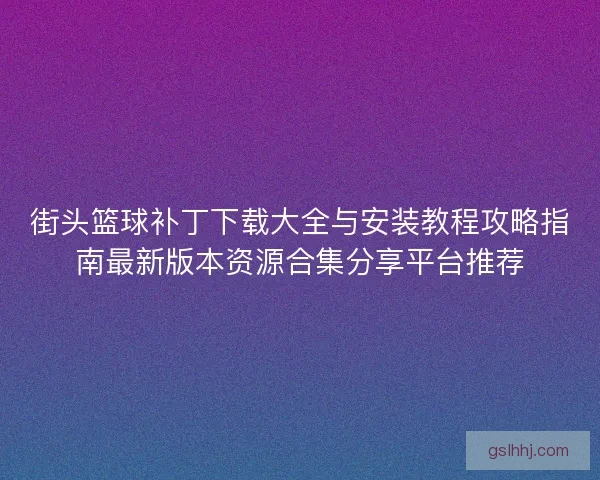 街头篮球补丁下载大全与安装教程攻略指南最新版本资源合集分享平台推荐